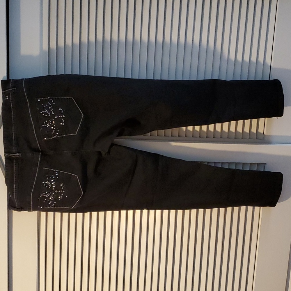 Lane Bryant Black Straight Leg Jeans with Decorative Pockets Size 22 - Picture 4 of 6